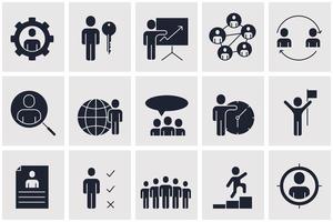 Business people set icon symbol template for graphic and web design collection logo vector illustration