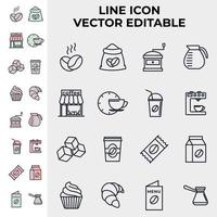 plantilla de símbolo de icono de conjunto de cafetería para ilustración de vector de logotipo de colección de diseño gráfico y web