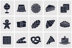 Bakery shop set icon symbol template for graphic and web design collection logo vector illustration