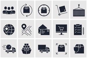 Delivery, shipping set icon symbol template for graphic and web design collection logo vector illustration