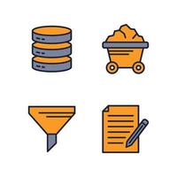 Data analysis set icon symbol template for graphic and web design collection logo vector illustration