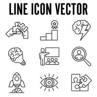 plantilla de símbolo de icono de conjunto de trabajo en equipo para ilustración de vector de logotipo de colección de diseño gráfico y web