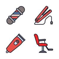 Barber shop set icon symbol template for graphic and web design collection logo vector illustration