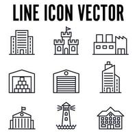 plantilla de símbolo de icono de conjunto de construcción para ilustración de vector de logotipo de colección de diseño gráfico y web