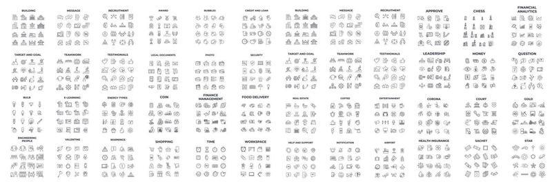 mega collection icon pack symbol template for graphic and web design collection logo vector illustration