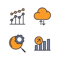 Data analysis set icon symbol template for graphic and web design collection logo vector illustration