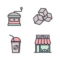 plantilla de símbolo de icono de conjunto de cafetería para ilustración de vector de logotipo de colección de diseño gráfico y web