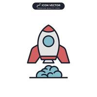 mission rocket icon symbol template for graphic and web design collection logo vector illustration