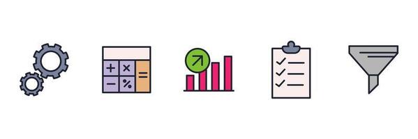 Data analysis set icon symbol template for graphic and web design collection logo vector illustration