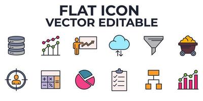 Data analysis set icon symbol template for graphic and web design collection logo vector illustration