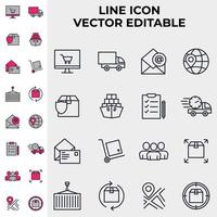 entrega, plantilla de símbolo de icono de conjunto de envío para ilustración de vector de logotipo de colección de diseño gráfico y web