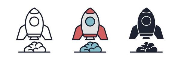 mission rocket icon symbol template for graphic and web design collection logo vector illustration