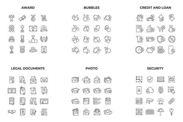mega collection icon pack symbol template for graphic and web design collection logo vector illustration