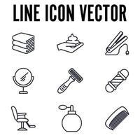 Barber shop set icon symbol template for graphic and web design collection logo vector illustration