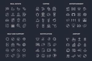 mega collection icon pack symbol template for graphic and web design collection logo vector illustration