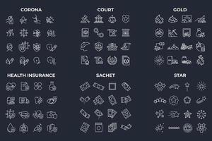 mega collection icon pack symbol template for graphic and web design collection logo vector illustration