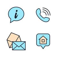 Contact us set icon symbol template for graphic and web design collection logo vector illustration