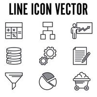 Data analysis set icon symbol template for graphic and web design collection logo vector illustration