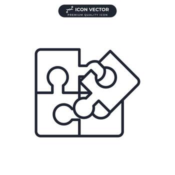 puzzle teamwork icon symbol template for graphic and web design collection logo vector illustration
