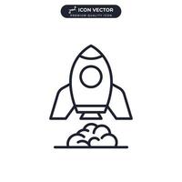 mission rocket icon symbol template for graphic and web design collection logo vector illustration