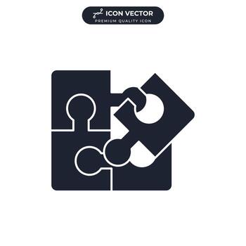 puzzle teamwork icon symbol template for graphic and web design collection logo vector illustration