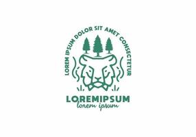 Tiger head line art with lorem ipsum text vector