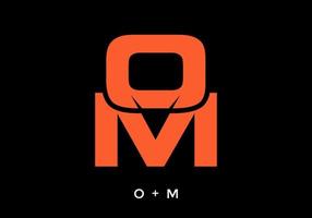 Orange color of OM initial letter vector