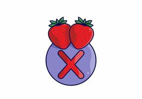 Red strawberry with X initial letter vector