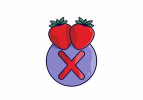 Red strawberry with X initial letter vector