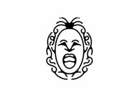 scream face line art illustration vector