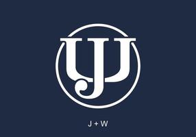 White color of JW initial letter vector