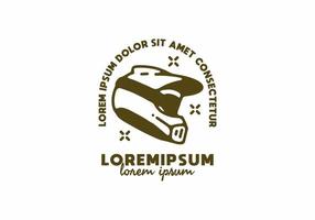 Trail helmet with lorem ipsum text vector