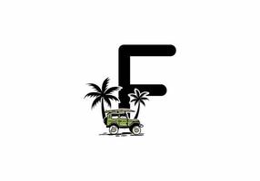 Off road car with F initial letter vector