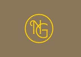 Vintage style of NG initial letter