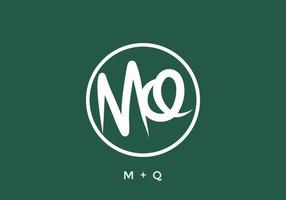 White MQ initial letter in circle vector