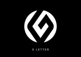 White on black background of G initial letter vector