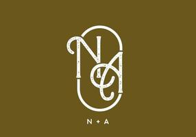 White brown of NA initial vintage vector