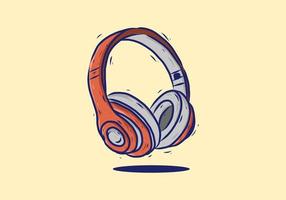 Orange headphone illustration drawing