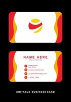 Colorful red business card design vector