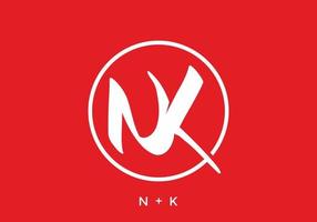 White red of NK initial letter vector