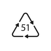 Bio material recycling code 51 FOR. Vector Illustration