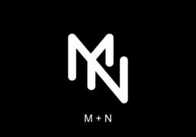 White black MN initial letter vector