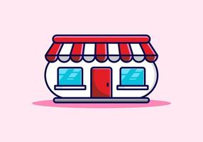 Unique red pink store building vector