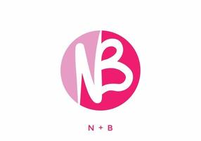 Pink color of NB initial letter vector