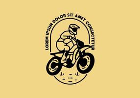 trail motorcycle line art with lorem ipsum text vector