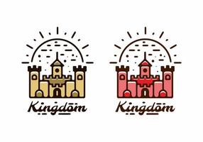 Red and brown color of kingdom castle flat illustration vector