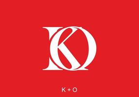 White red of KO initial letter vector