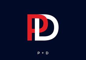 Red and white color of PD initial letter vector