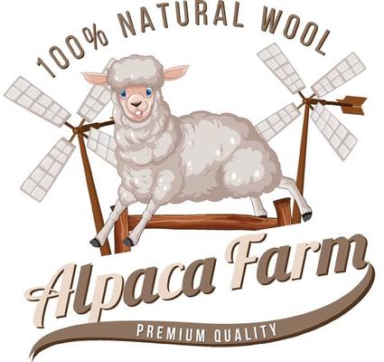 Alpaca farm logo for wool products