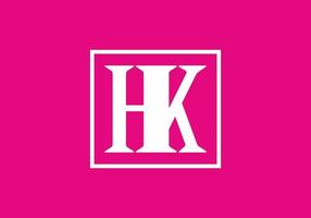 Pink white HK initial letter in square vector